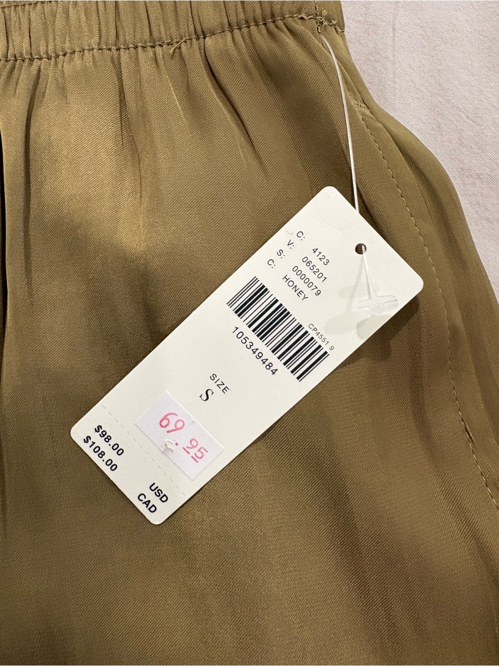 NWT Maeve Wide-Leg Satin Pants in Olive - Picture 6 of 7